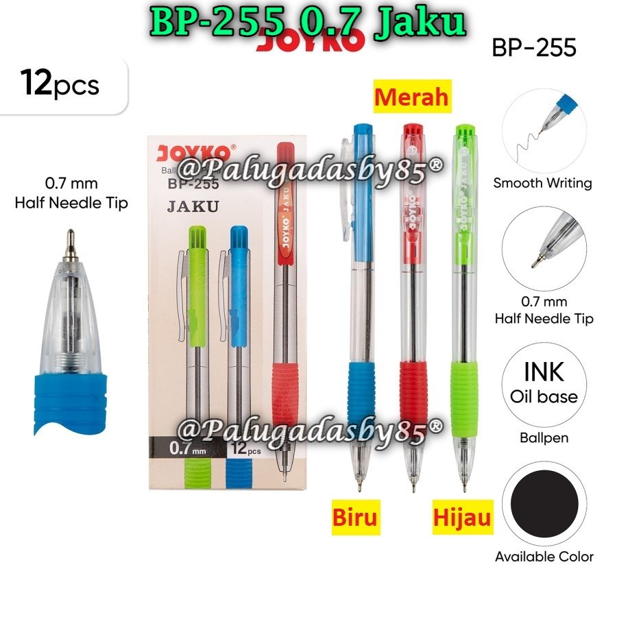 

(1 Biji) Bolpen JOYKO BP-255 Jaku 0.7 mm Hitam / Ball Pen Pulpen Pena Joyko BP-255 Jaku