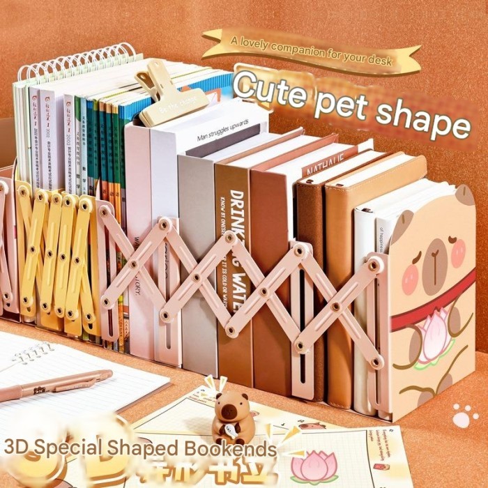 

[LOGU] Rak buku Meja, Buku shelf, Alat penyangga buku organizer holder buku, Alat taruh buku