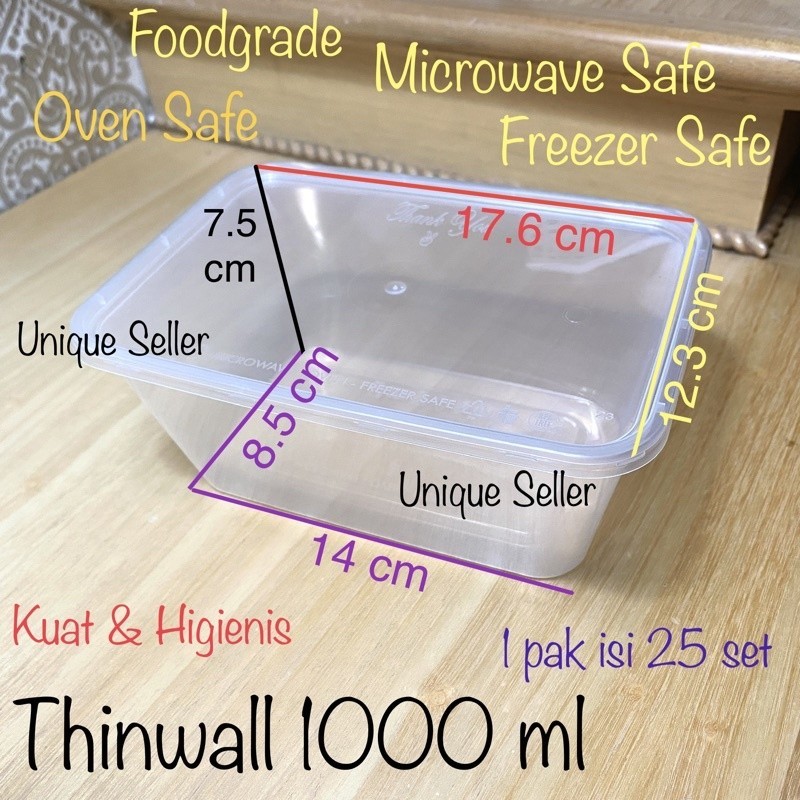 Thinwall Rectangle Victory 1000 ml isi 25 set / Thinwall Persegi Panjang Victory 1000ml / Thinwall K
