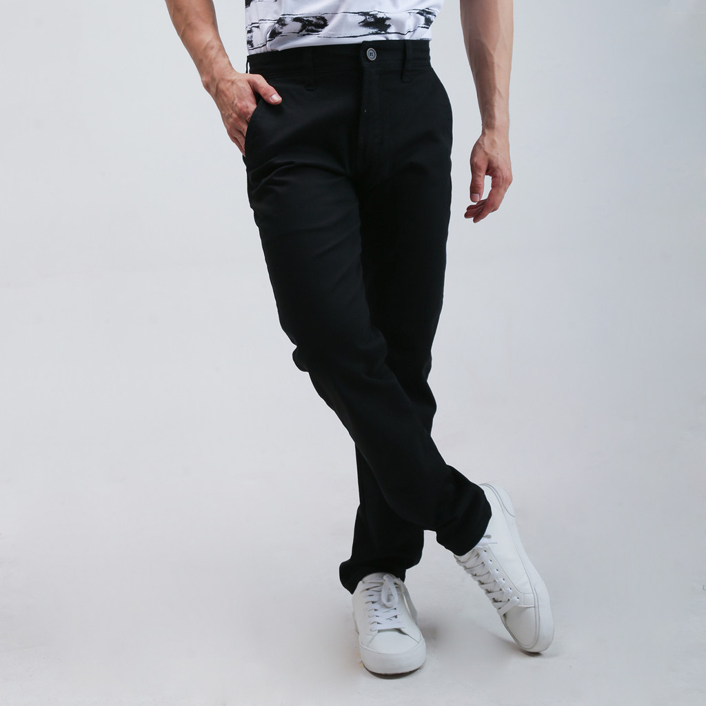 GABRIELLE CELANA PANJANG CHINOS PRIA SLIM FIT ( BLACK / GREY )
