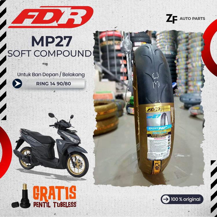 SEPASANG / SATUAN BAN MOTOR MATIC FDR MP27 Ring 14 90/80 SOFTCOMPOUND MATIC VARIO BEAT MIO