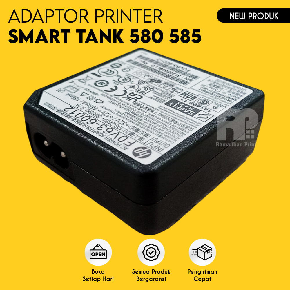 Adaptor Printer HP 580 Original, Power Supply Printer HP Smart Tank 580