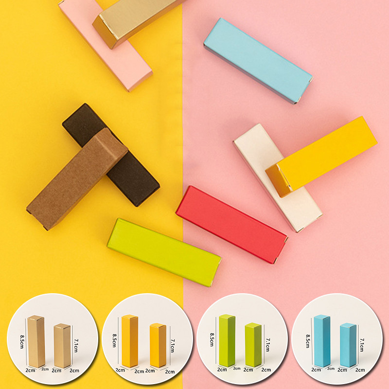 

20pcs/lot Lip Balm Tube Packaging Carton Box Lipstick Tube DIY Packing Tool Box Pink Kraft Paper Gift Wedding Decoration Boxes