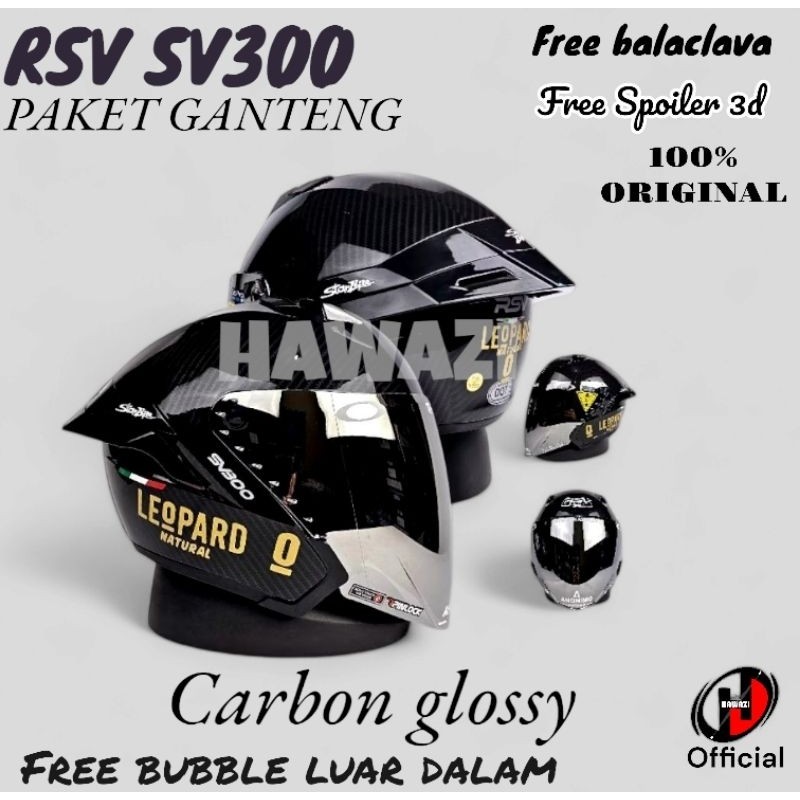 Rsv Sv300 Carbon Paket Ganteng | Helm Rsv Half Face Visor Iridium / HELM SNI MOTORCYCLE HAWAZI