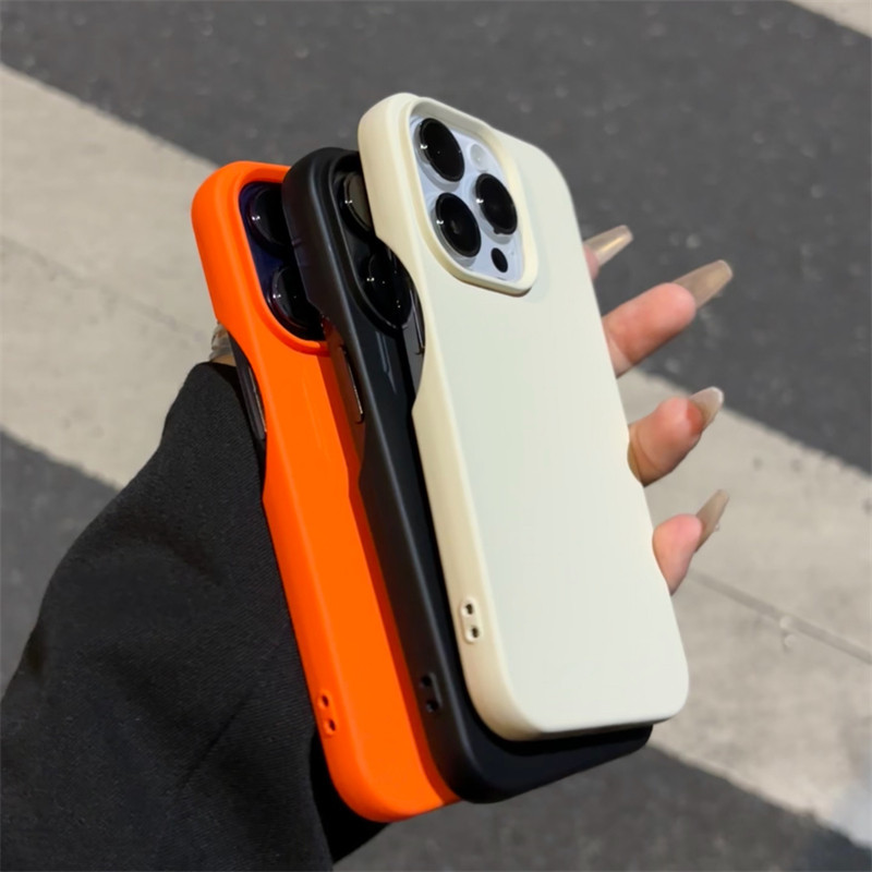 PHONELUXE New Half Pack Silicone Case Matte Simple Solid Color Casing for iPhone 11 15 13 14 12 Pro 