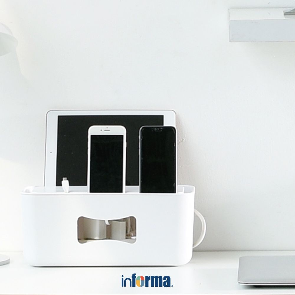 

Informa Organizer Meja 31X13.8X13.3 cm - Putih Desk Storage Box Tempat Alat Tulis Minimalis Serbaguna Wadah Penyimpanan Multifungsi Organizer Meja