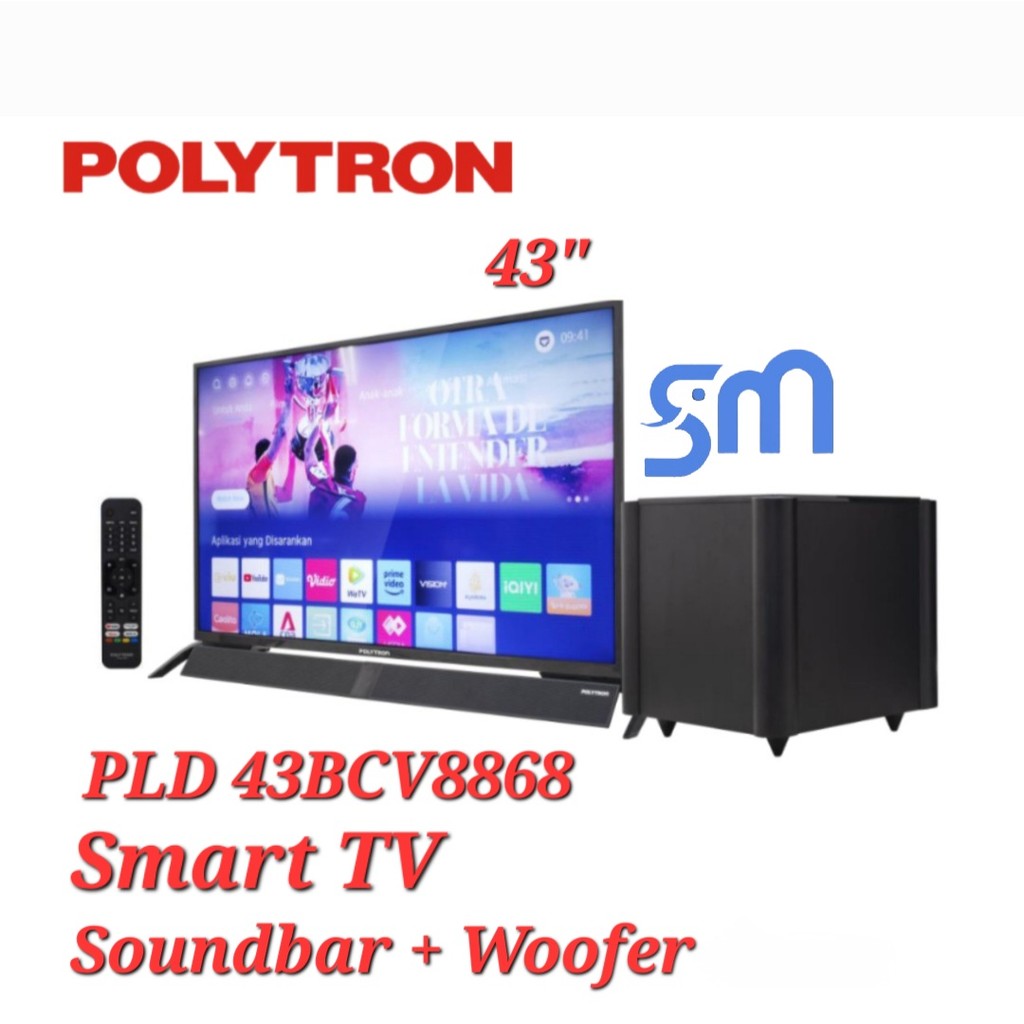 LED TV Polytron PLD 43BCV8868 43 inc smart tv cinemax soundbar