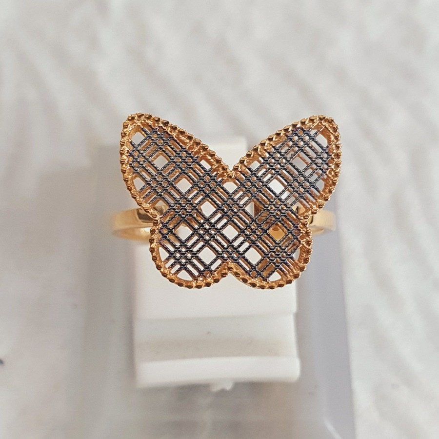 cincin kupu kupu mix warna hitam emas 70% 700 70 %