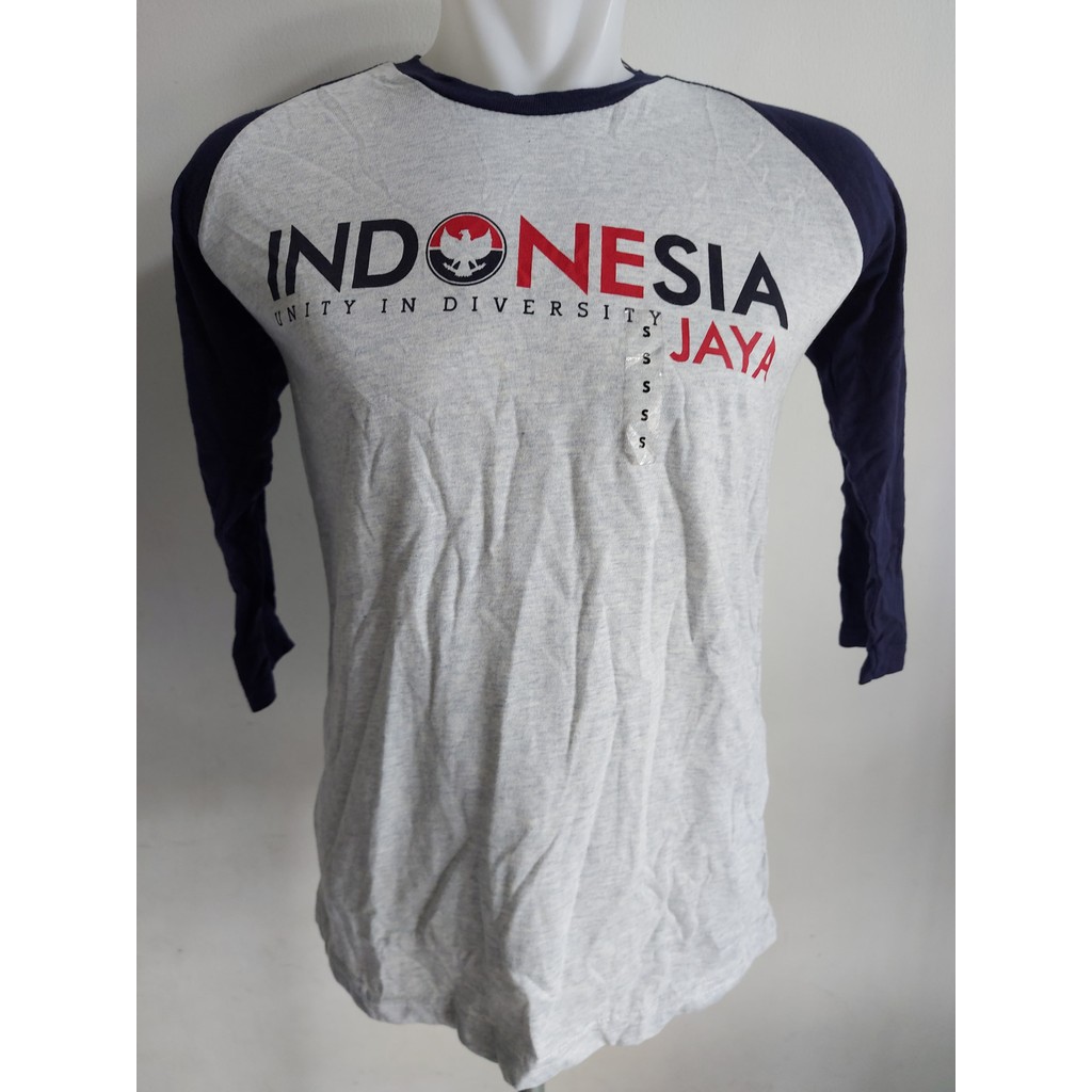 S/M/-KAOS PRIA RAGLAN/KAOS PRIA-LENGAN 7/8-TIZ0NE/BIRU-2024