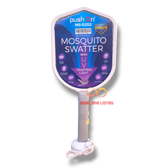 PUSH ON Raket Nyamuk Sinar UV Mosquito Swatter With UV MS-5202