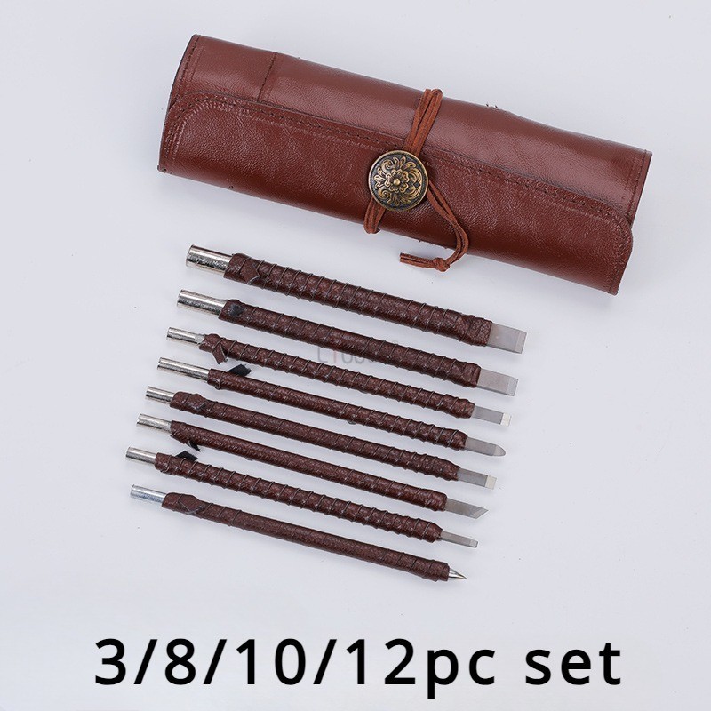 

Tungsten Steel Seal Carving Knife Set 3/8/10/12pc Carving Chisel Knife for Stone and Wood Sculpture DIY Carpentry Engrave Tools