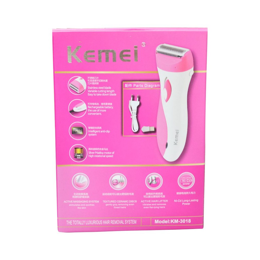 Kemei KM-3018 Alat Cukur khusus Wanita Electric Hair Cutting KM-3018 Rechargeable Praktis