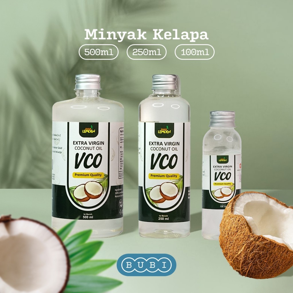 

Extra Virgin Coconut Oil 100ml 250ml 5O0ml Minyak Kelapa Murni VCO 5O0ml organik Suur Lemoen