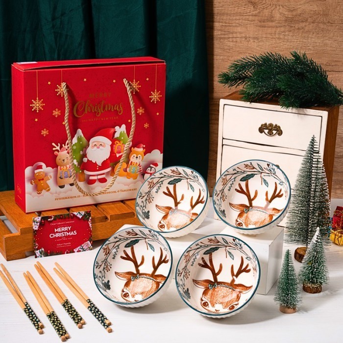 

Hampers Natal Japanese bowl set isi 4 mangkok keramik souvenir hadiah