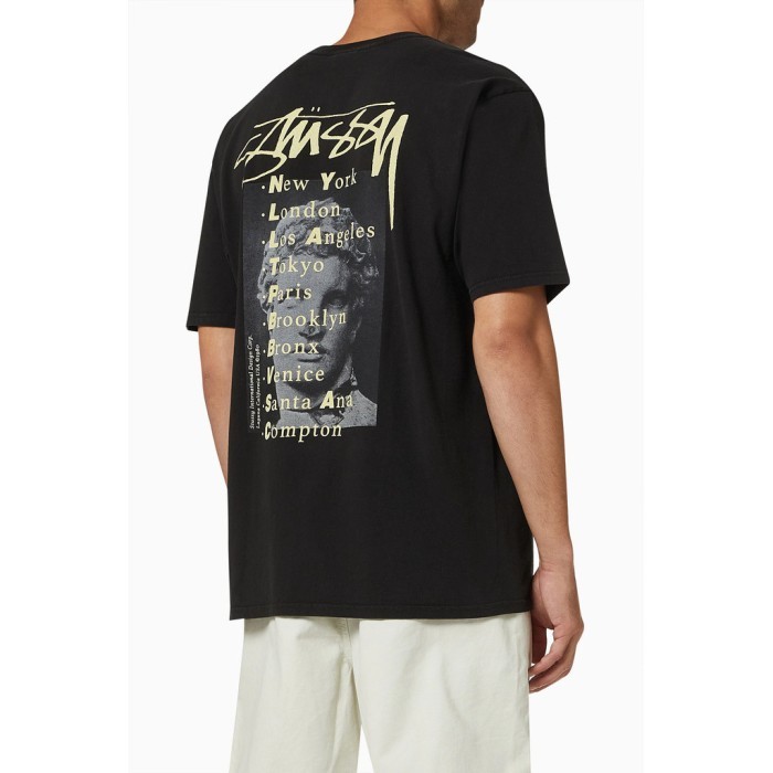 Kaos Oversize STUSSY David Statue Black Tshirt - ORI - M