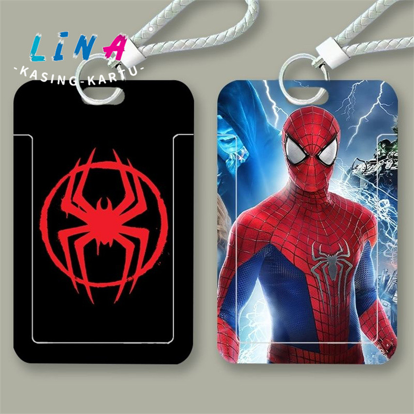

Lencana kampus pelajar lencana kerja kartu penjemputan taman kanak-kanak gantungan kunci tempat kartu gaya Spider-Man yang sama