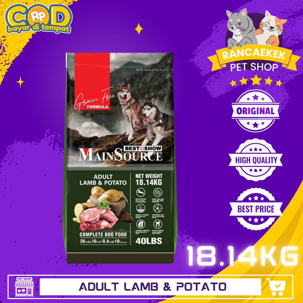 Best In Show Mainsource Grain Free Adult Lamb & Potato 18.14kg