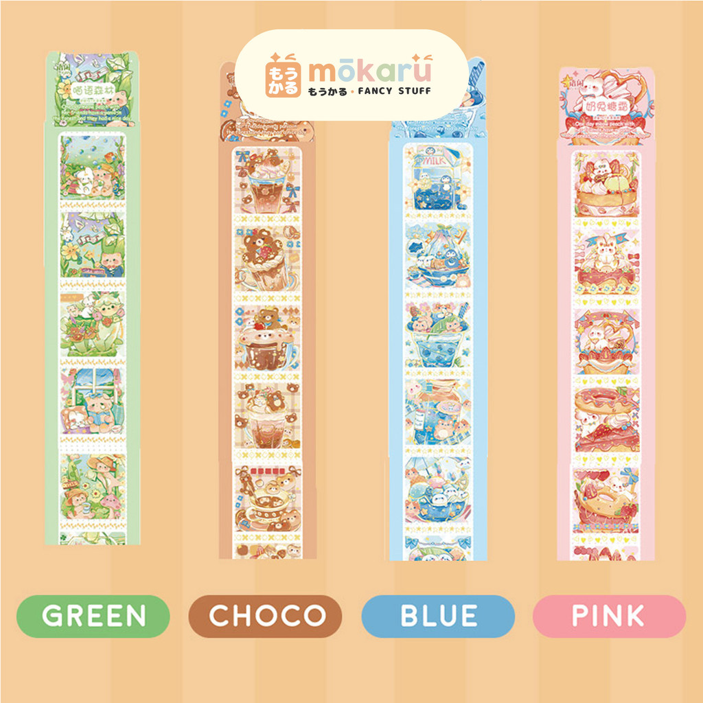 

Meow Peach Dessert House Deco Stickers / Stiker Tempel Motif Gambar Lucu / Diary Deco Stickers