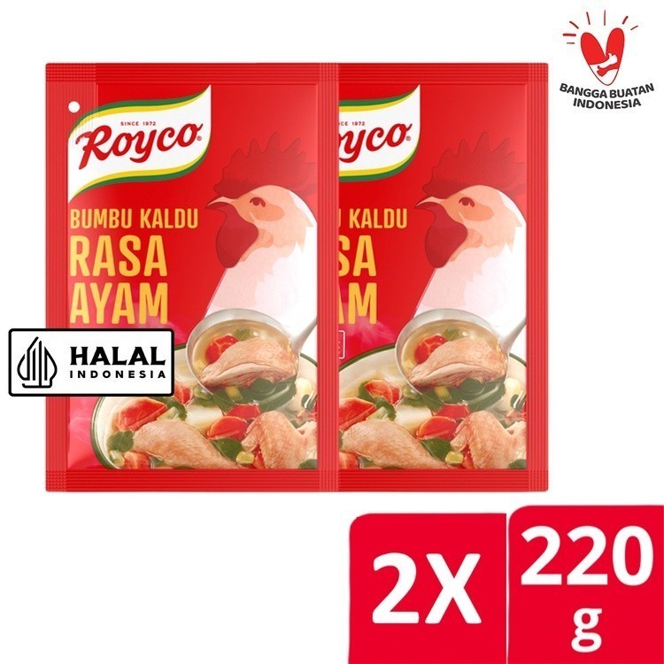 

Royco BUMBU KALDU Penyedap Makanan Penyedap Rasa AYAM Beryodium 220G x2