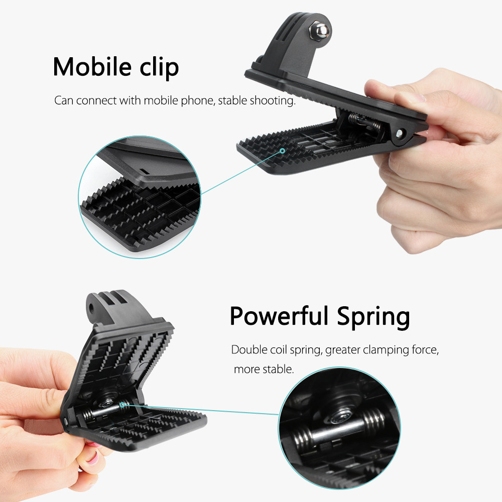 Vamson Clip Clamp Mount 360°: Rotasi Fleksibel untuk GoPro & Smartphone