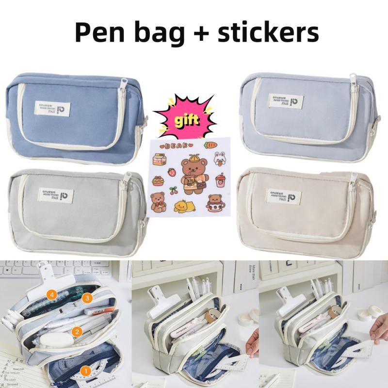 

Large Capacity Minimalist Storage Bag Student Pencil Case Makeup Bag Storing Stationery Makeup Tools Digital Accessories