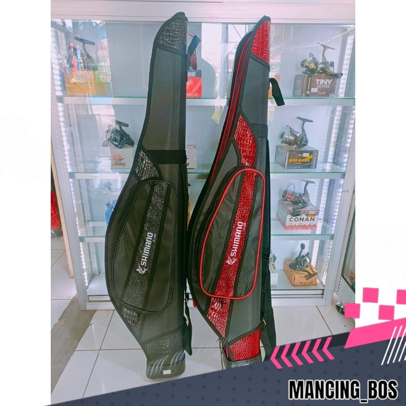 TAS PANCING SHIMANO MOTIF KULIT MEWAH | Tas Joran Hard Case | 2 Rod Case muat 2 joran pancing
