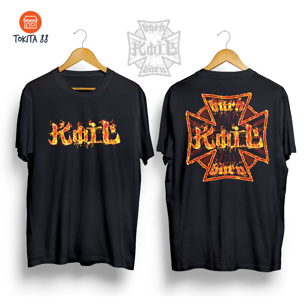 T-Shirt Band KOIL Api Premium Kaos Metal - KAOS BAND KOIL - Baju Musik Distro bahan Katun Combed 24s