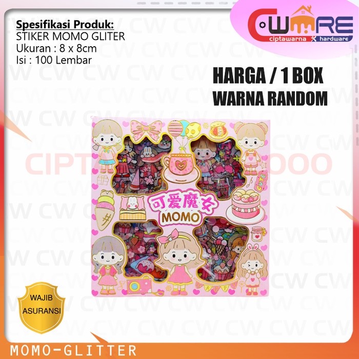 

Stiker Momo Glitter Korea Style Sticker Lucu Boneka Anti Air - SLB Cw2H
