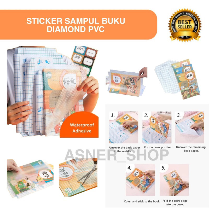 

ASNR Stiker PVC Film / Sampul Buku Perlindung Buku Plastik Tekstil Isi 10 Lembar Tahan Air