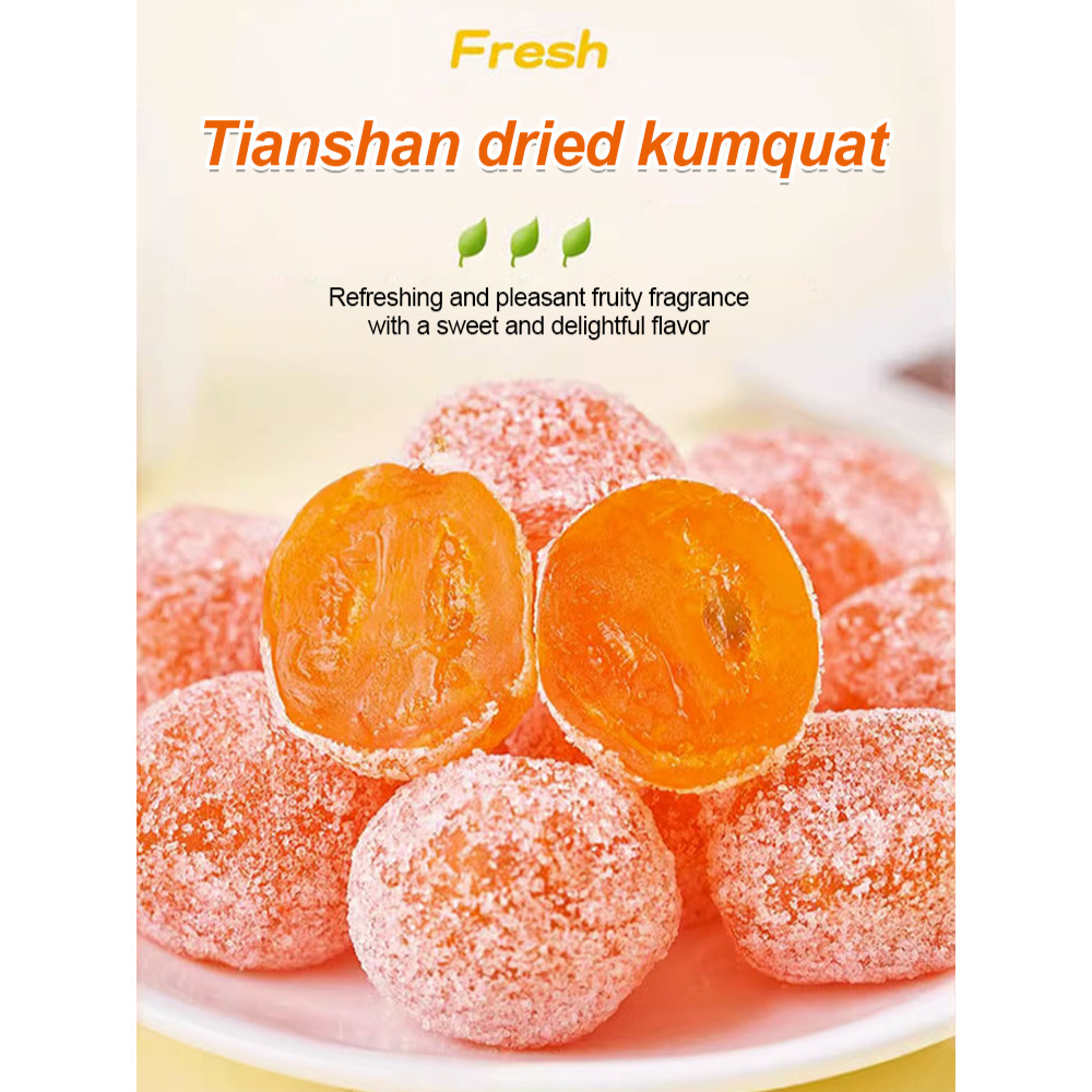 

Dried Kumquat Nutritional Rock Sugar Dried/Kering Jeruk Manis/Kering Gula Es/Buah Kering Gunung Tian Shan/Makanan Ringan Selai/Mengencerkan Dahak/Lembut dan Manis