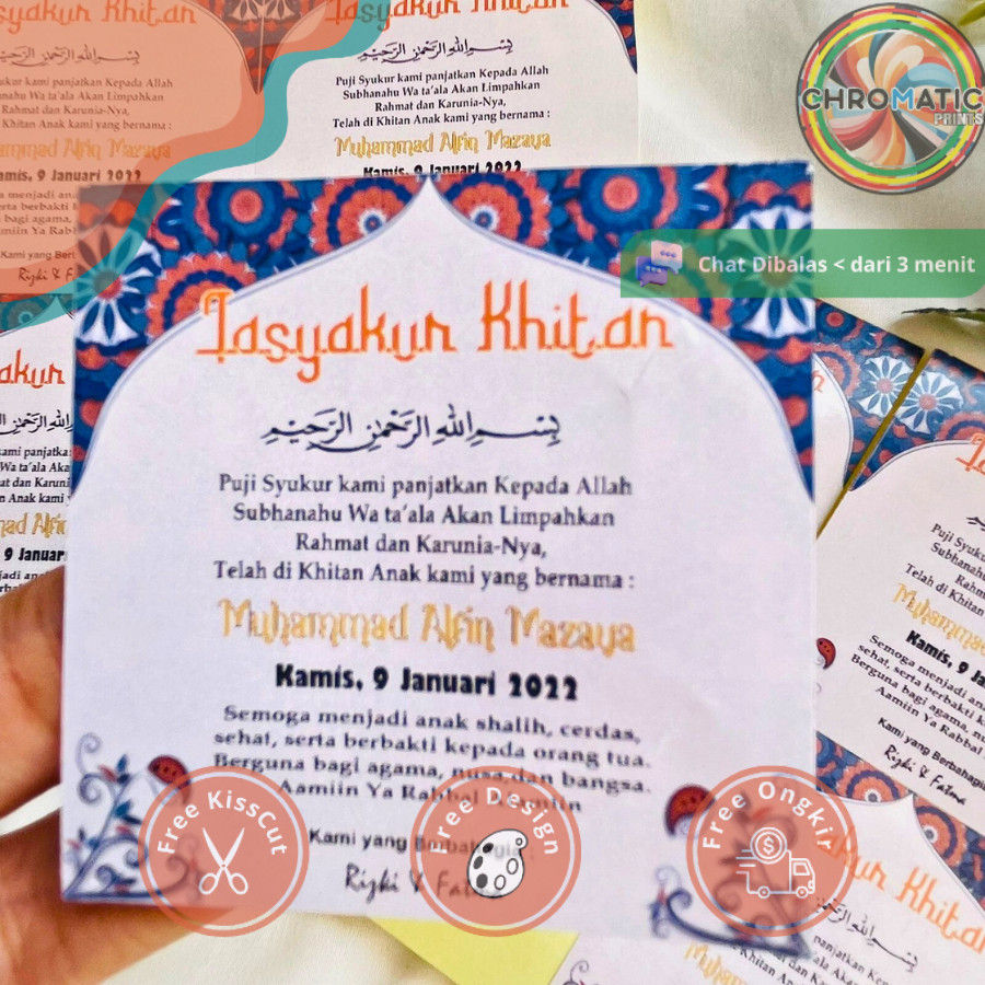 

chromatic 2-6 STIKER TASYAKURAN KHITAN / SYUKURAN KHITAN / WALIMATUL KHITAN STICKER BAHAN CHROMO