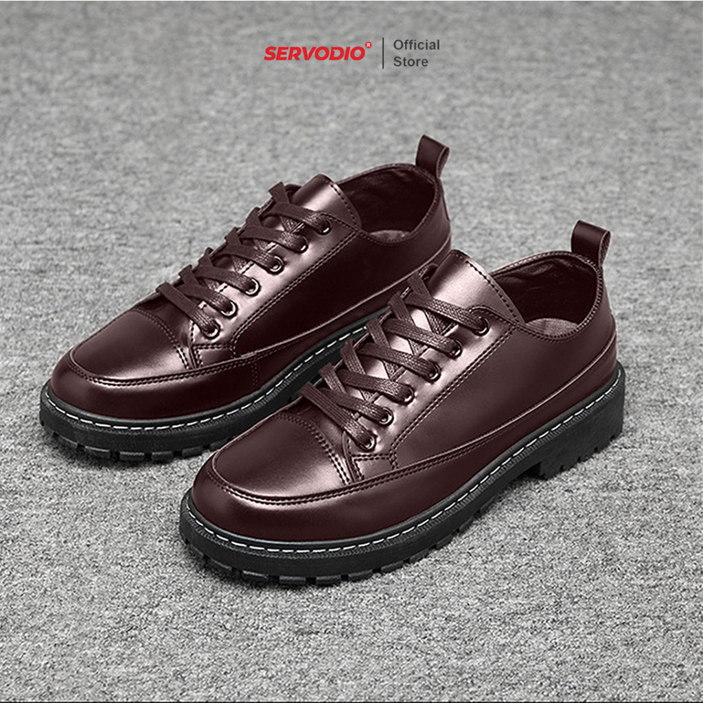 New Servodio Sepatu Pria Sepatu Cowok Sepatu Formal Carlos Docmart Karet Empuk Brown