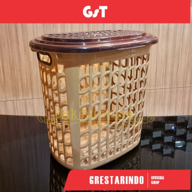Keranjang Laundry Box Tempat Penyimpanan Cucian Pakaian Baju Anak Bayi Kotor Bertutup Tutup Besar Se