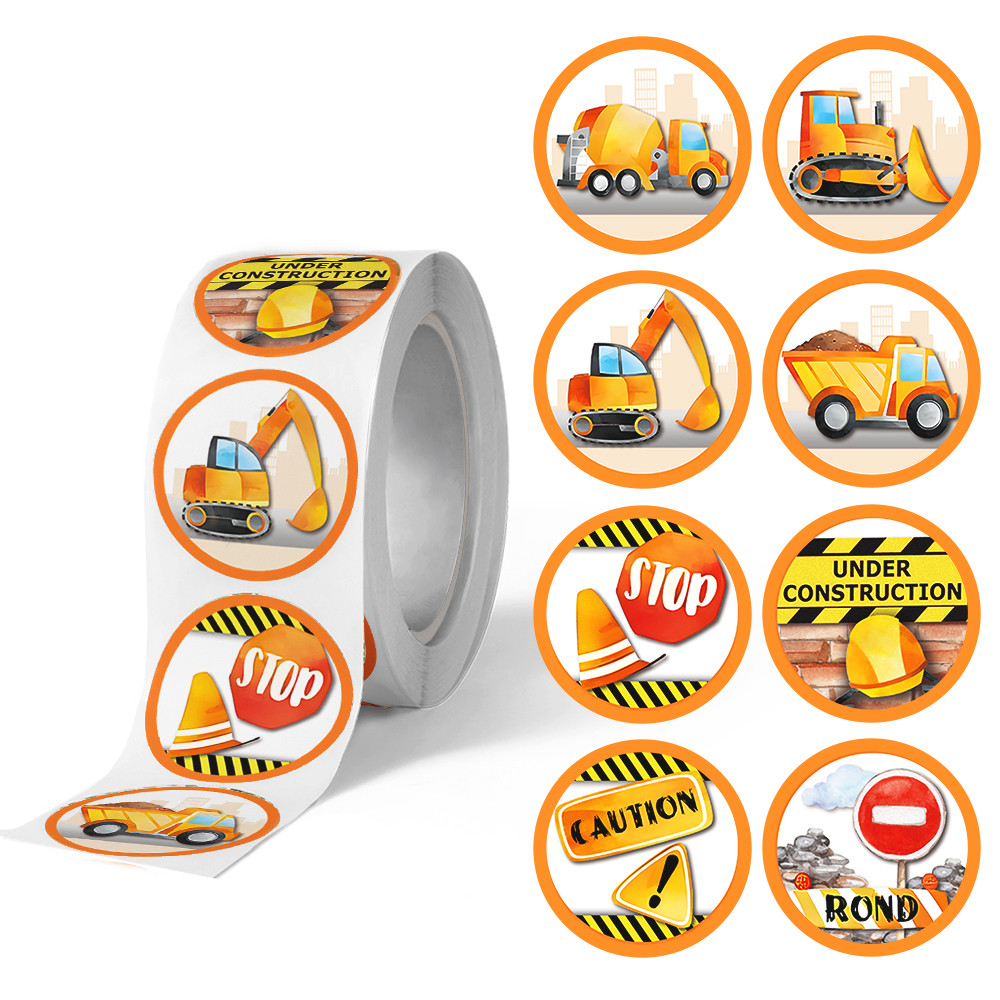 

Geetoy 500Pcs Stiker Konstruksi Dalam 8 Gaya Untuk Dekorasi Anak-anak Paket Hadiah Ulang Tahun