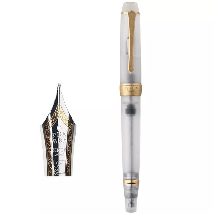 

best -PENBBS Typ 456 Vacuum Filler Fountain Pen - Clear GT, SS Fine 0.5mm