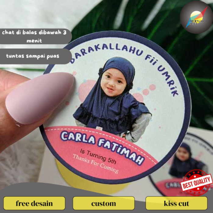 

PrintLab 5-8 Sticker Ulang Tahun Anak Bulat Stiker Chromo Ultah Free Desain Template Happy Birthday