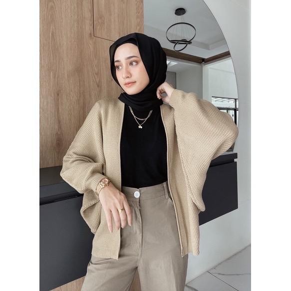 Toply shop Outer rajut model Batwing Outer rajut yuki Cardigan oversize rajut tebal BARU