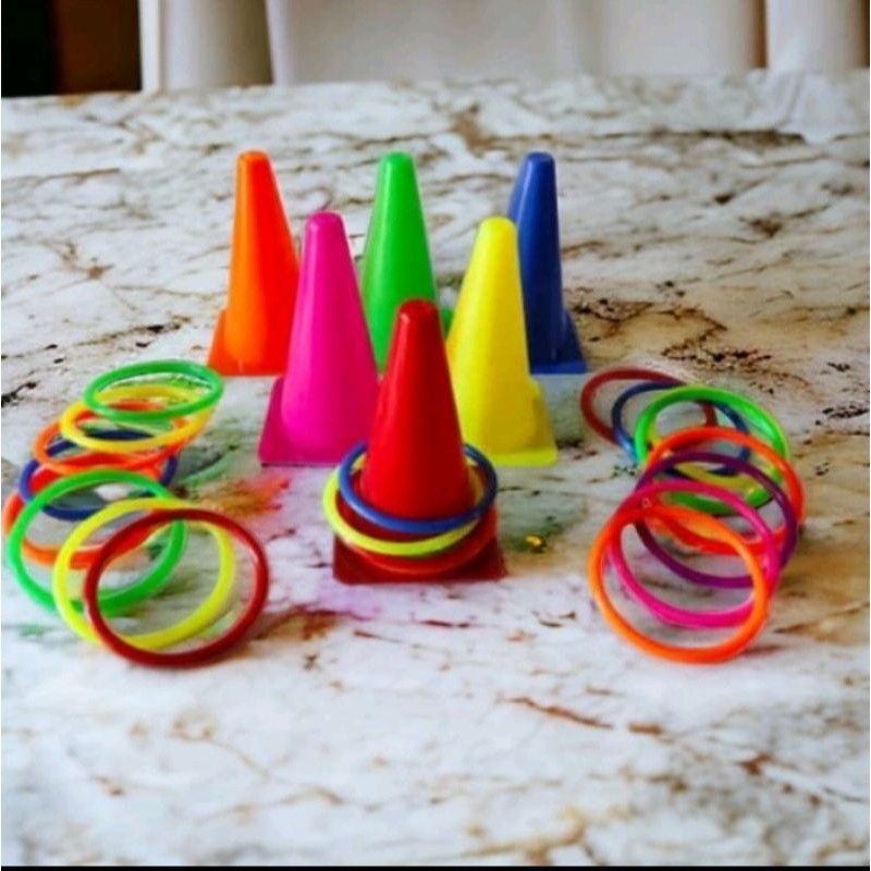 MAINAN LEMPAR GELANG KECIL CONE RING RINTANGAN