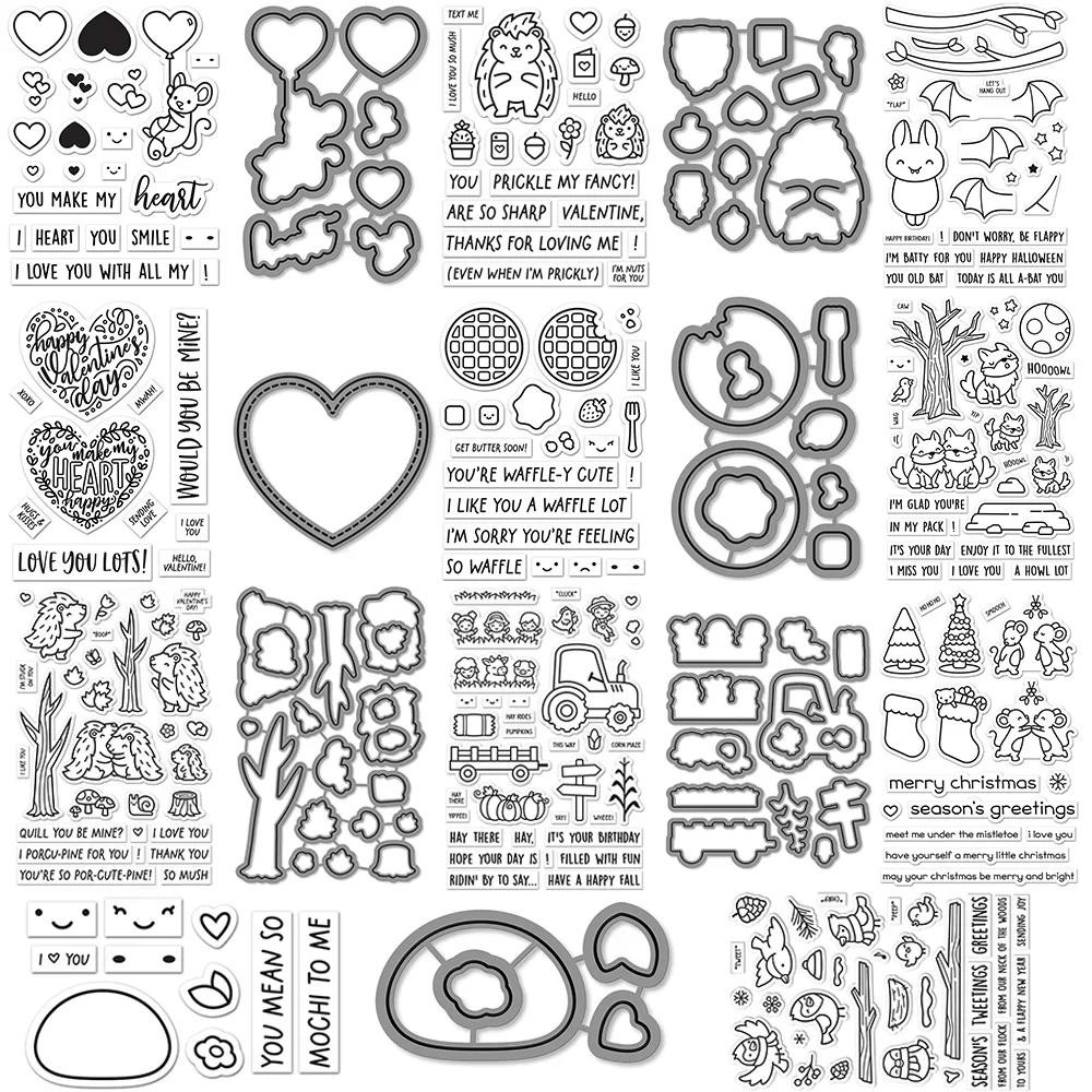 

All my Heart Magic Heart Messages Bundles Clear Stamps And Metal Cutting Dies For DIY Craft Making Card Scrapbooking Decoration