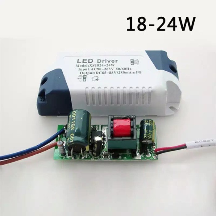 Down light LED Driver 18W - 24W Auto. Adaptor Stepdown AC ke DC