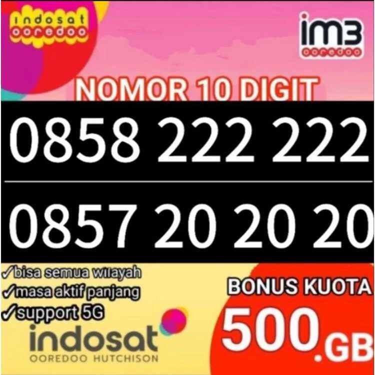 Nomor Cantik Indosat IM3 Bonus Kouta 500GB Suport Jaringan 4G/5G LTE