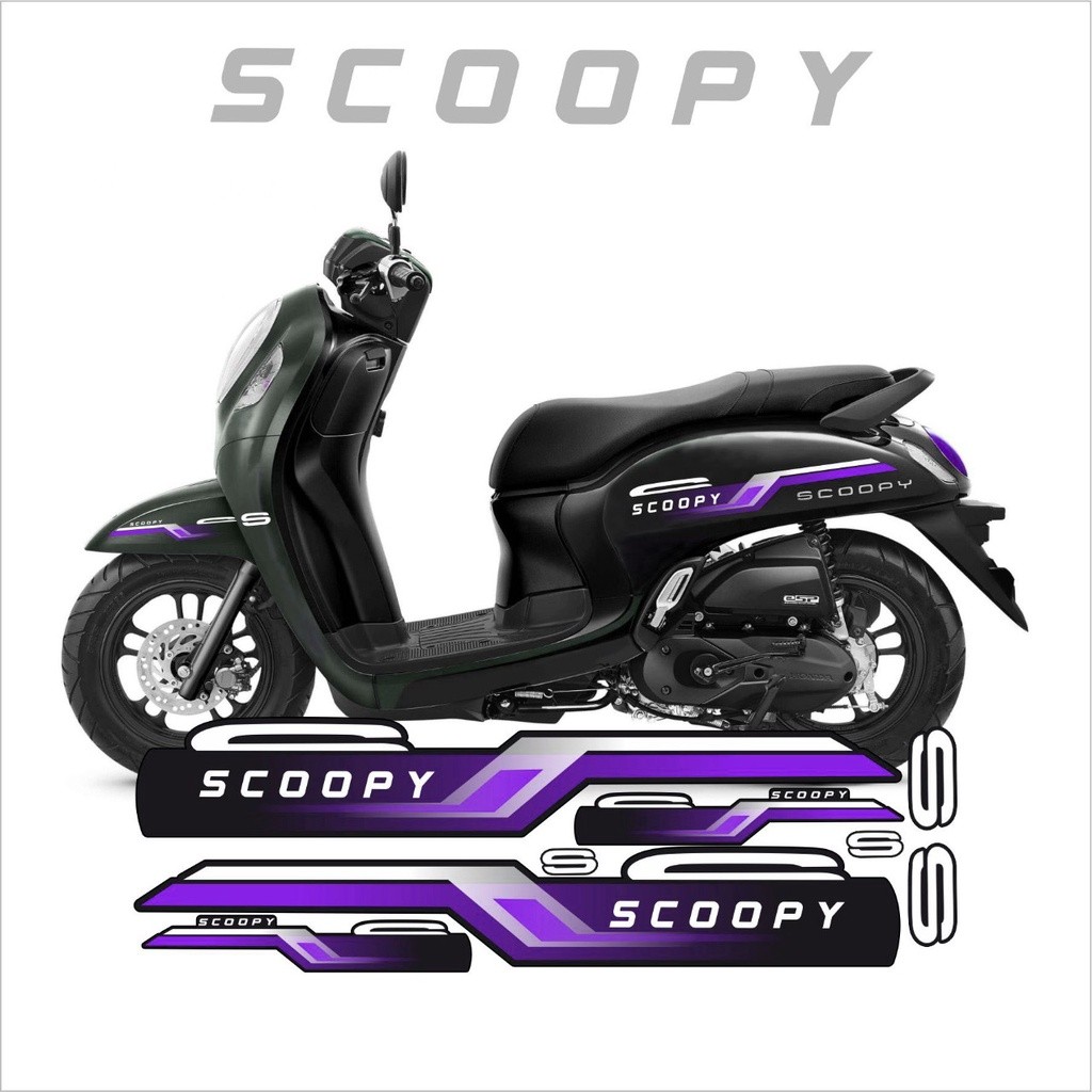 STRIPING VARIASI SCOOPY 2021 LIS MINIMALIS STICKER STIKER LIS  SCOOPY 2021 UNGU