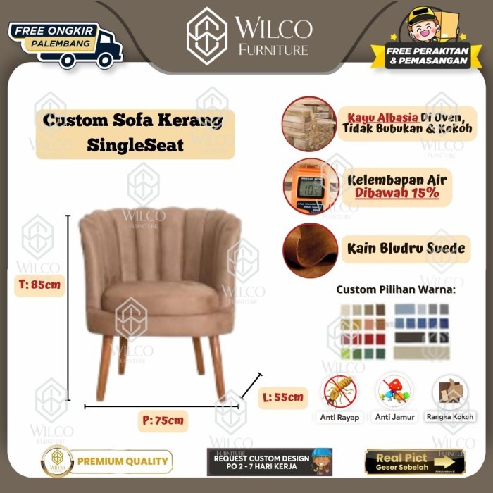 Custom Sofa Kerang Single Seat | Sofa Tunggu Kerang Custom | Sofa Minimalis Custom