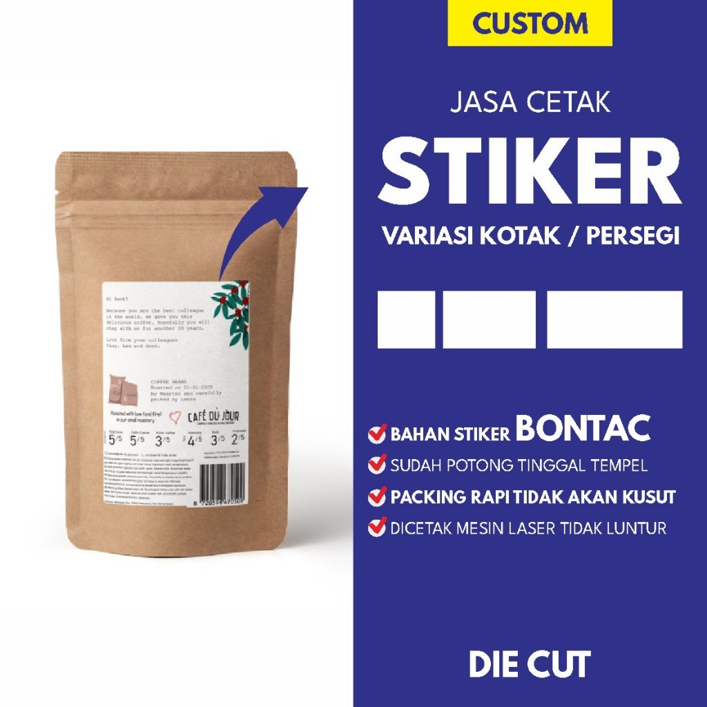 

ORIGINAL PRODUK Stiker Label - BONTAC CHROMO - Variasi KOTAK / PERSEGI BERKUALITAS TERMURAH