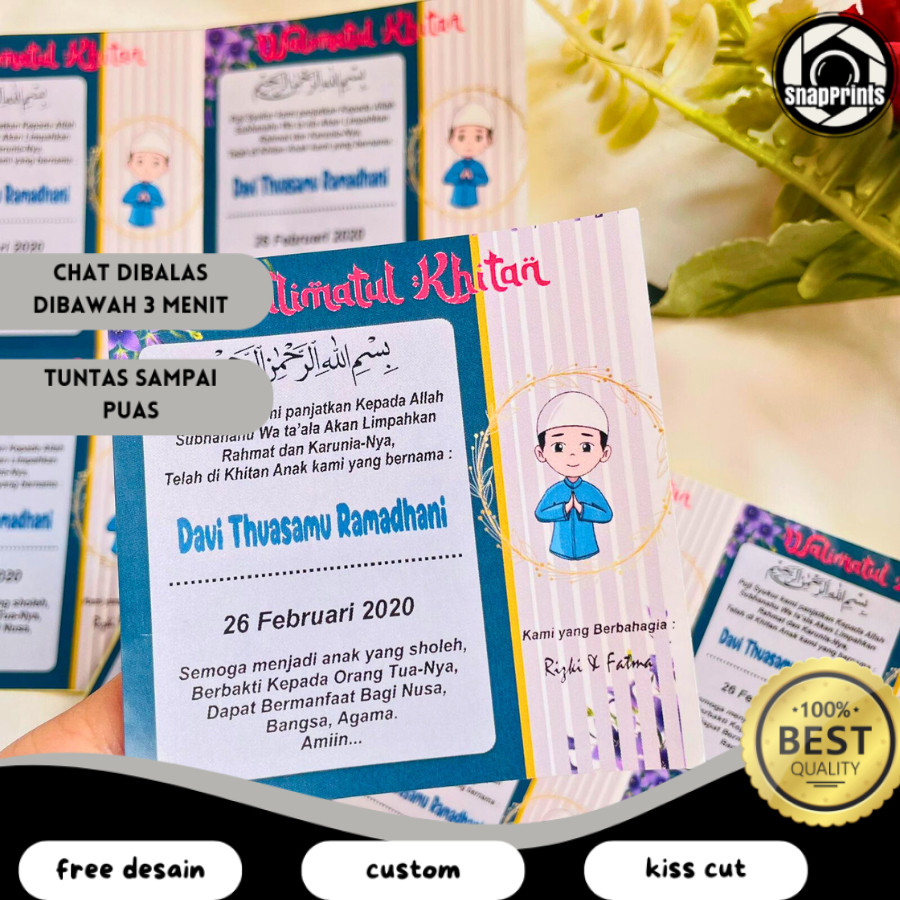 

SP 2-6 STIKER LABEL TASYAKURAN KHITAN SYUKURAN WALIMATUL KHITAN BENTUK KOTAK
