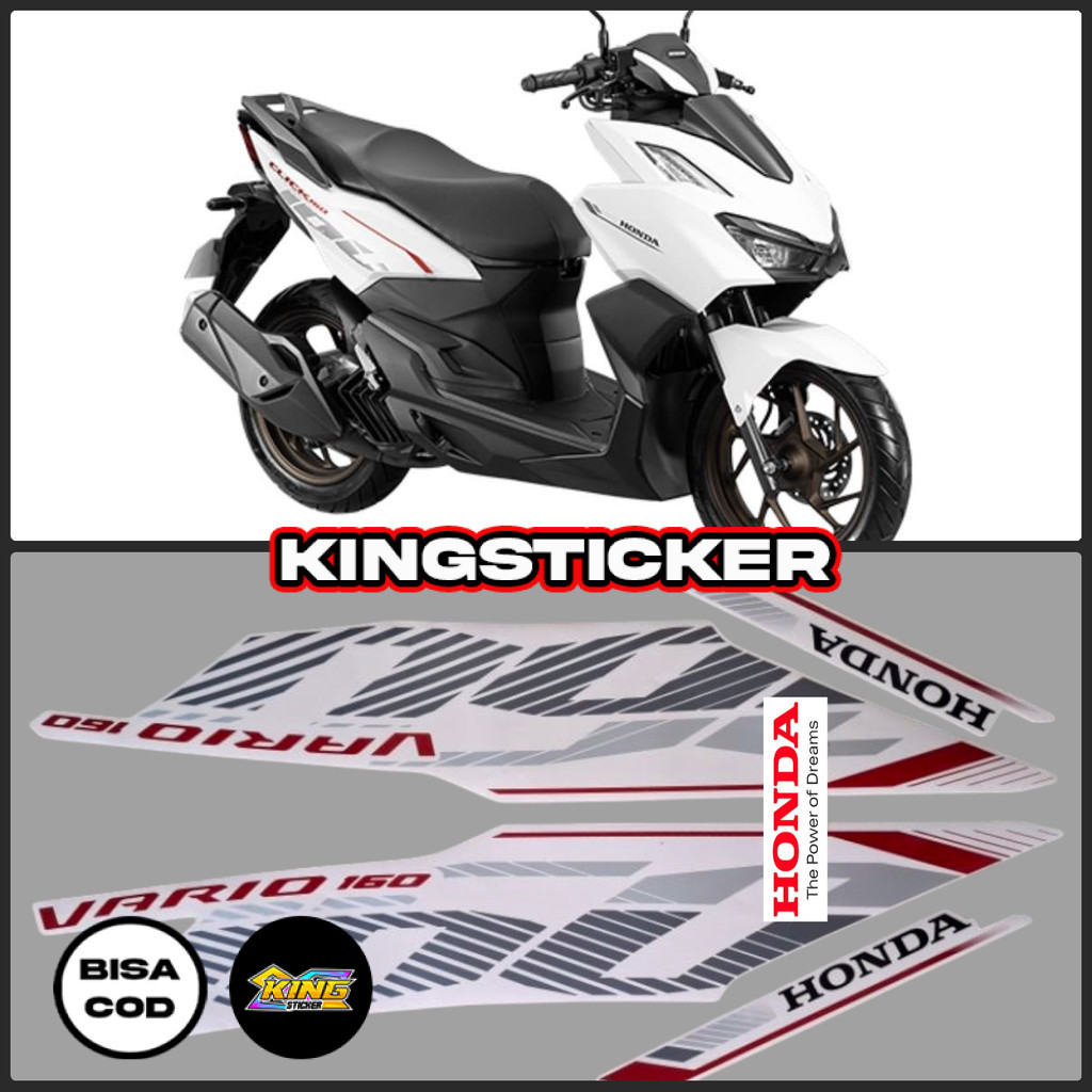 Striping Stiker Motor Honda Vario 160 2023 2024 CBS Putih Full List Body