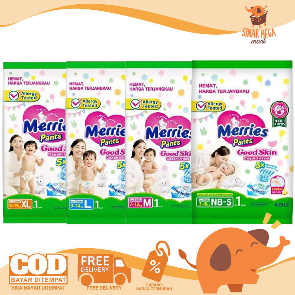 Merries Diaper Pants Good Skin SATUAN - Popok Celana Anak dan Bayi Cegah Iritasi
