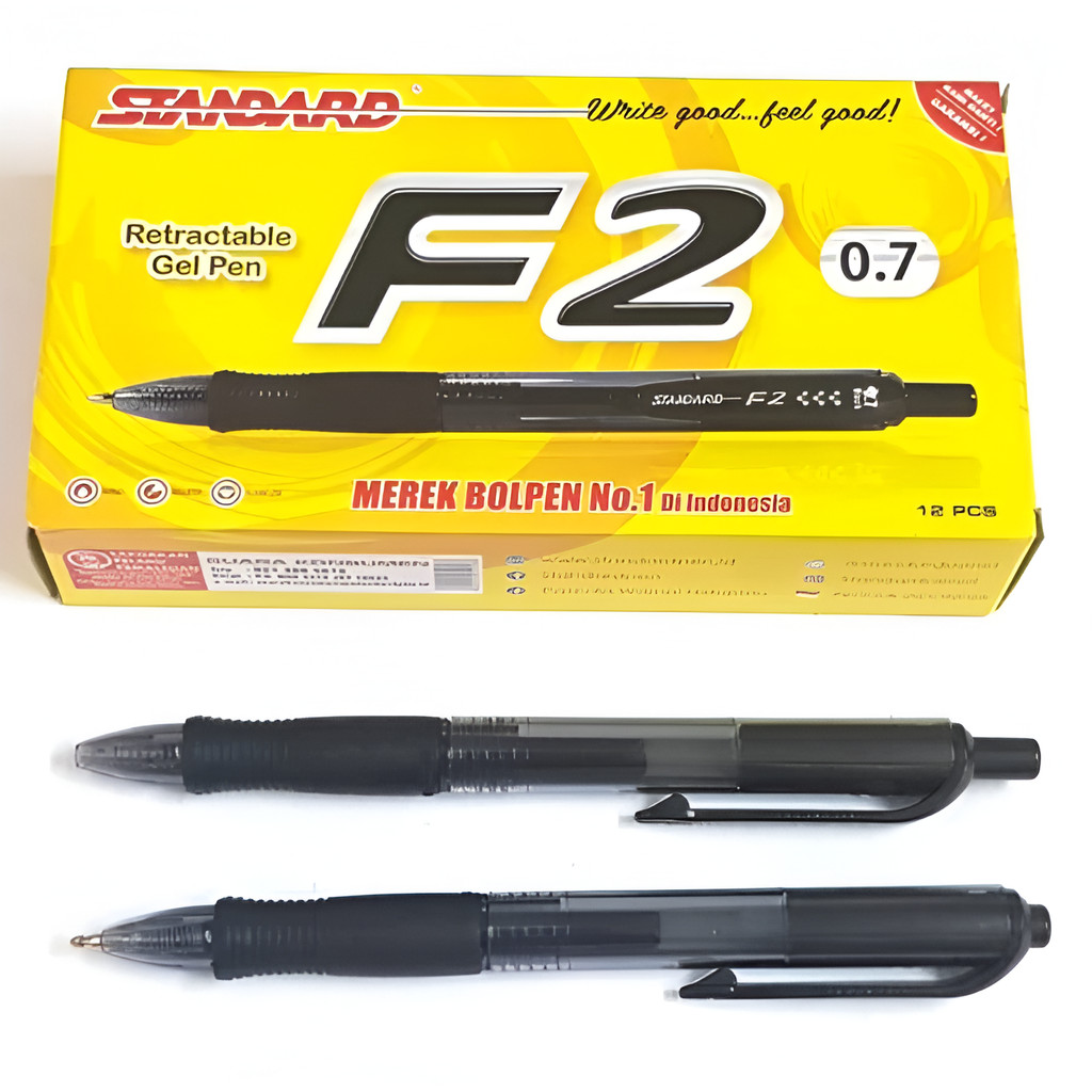 

Pulpen Gel Standard F2 0.7 mm Hitam (1 PCS) - Bolpen Gel Pen Pena Gel Hitam 0.7 mm