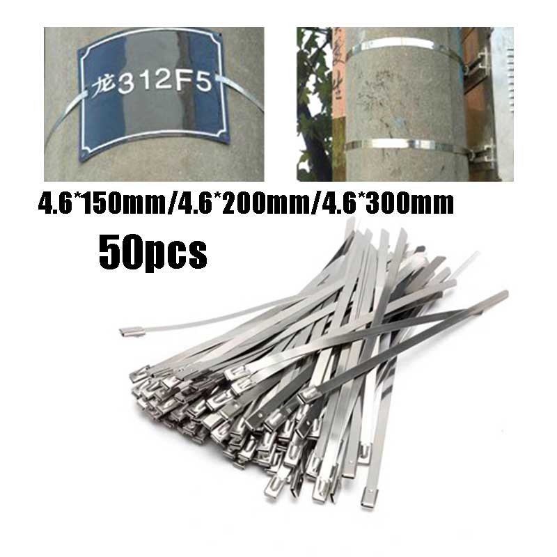 

50PCS Kabel Ties Metal Stainless Steel 15/20/30cm Kabel Tis Besi