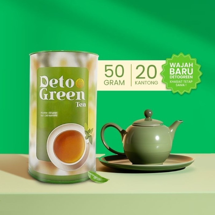 

Deto Green Tea Asli Teh Hijau Detox Pembersih Pencernaan Usus Detoks Original